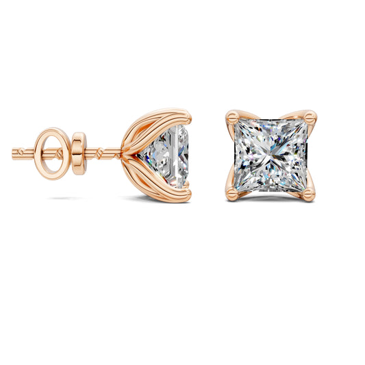 PRINCESS CUT TULIP BASKET STUDS