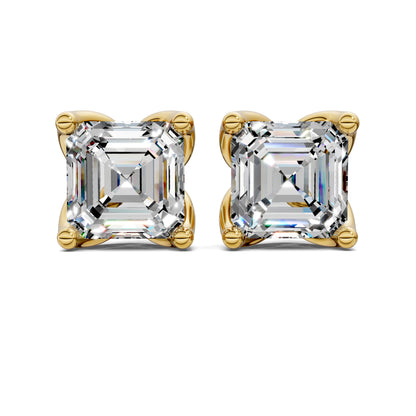 ASSCHER CUT TULIP BASKET STUDS