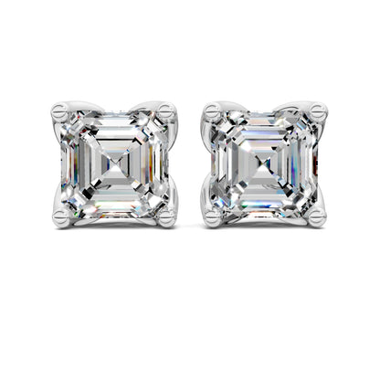 ASSCHER CUT TULIP BASKET STUDS