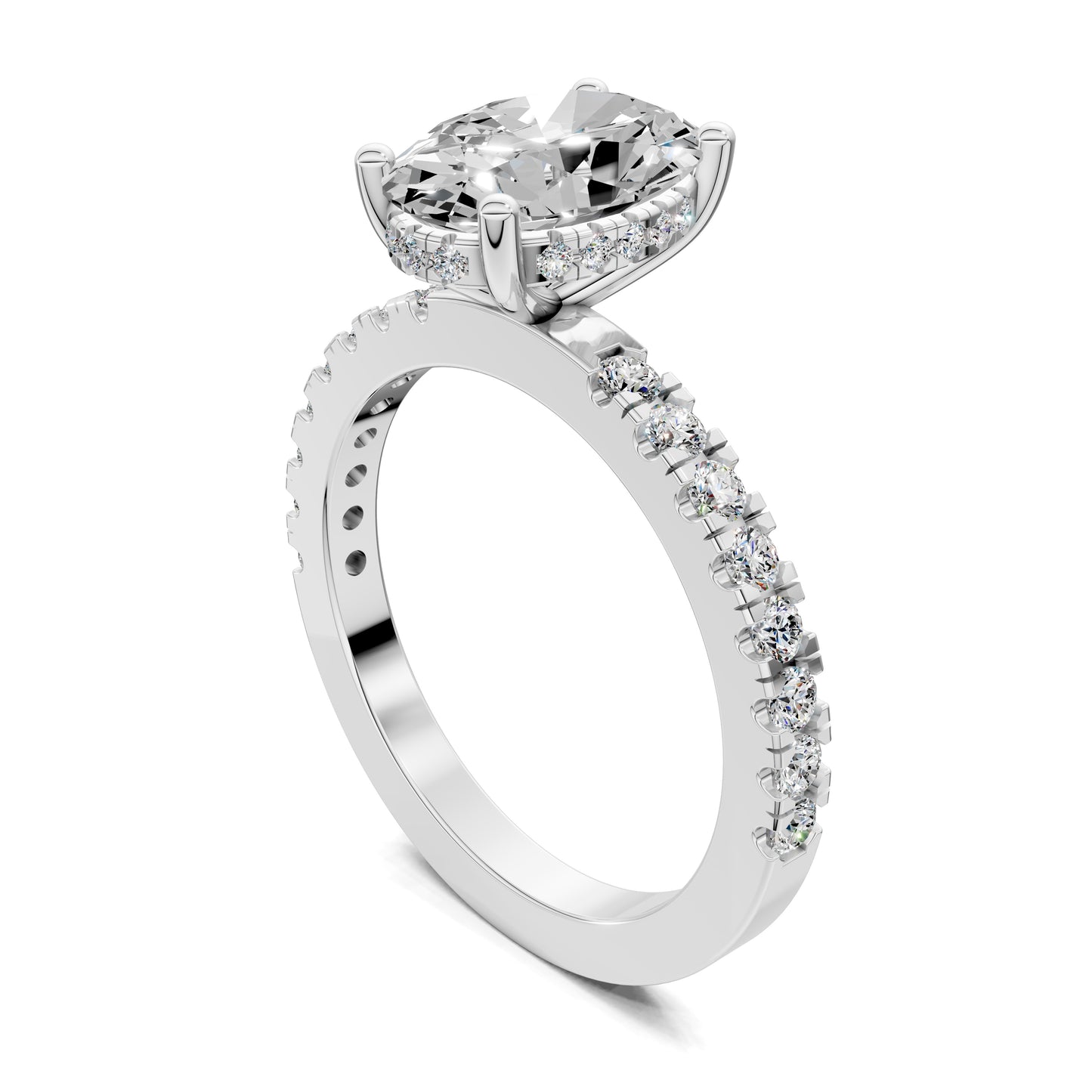 SERENA OVAL PAVÉ HALO RING