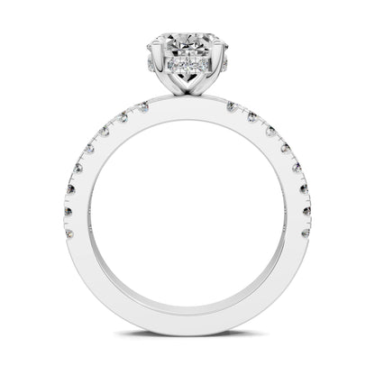 SERENA OVAL PAVÉ HALO RING