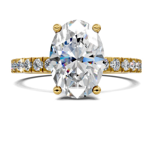 SERENA OVAL PAVÉ HALO RING