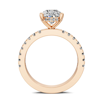 ELARA PEAR PAVÉ HALO RING