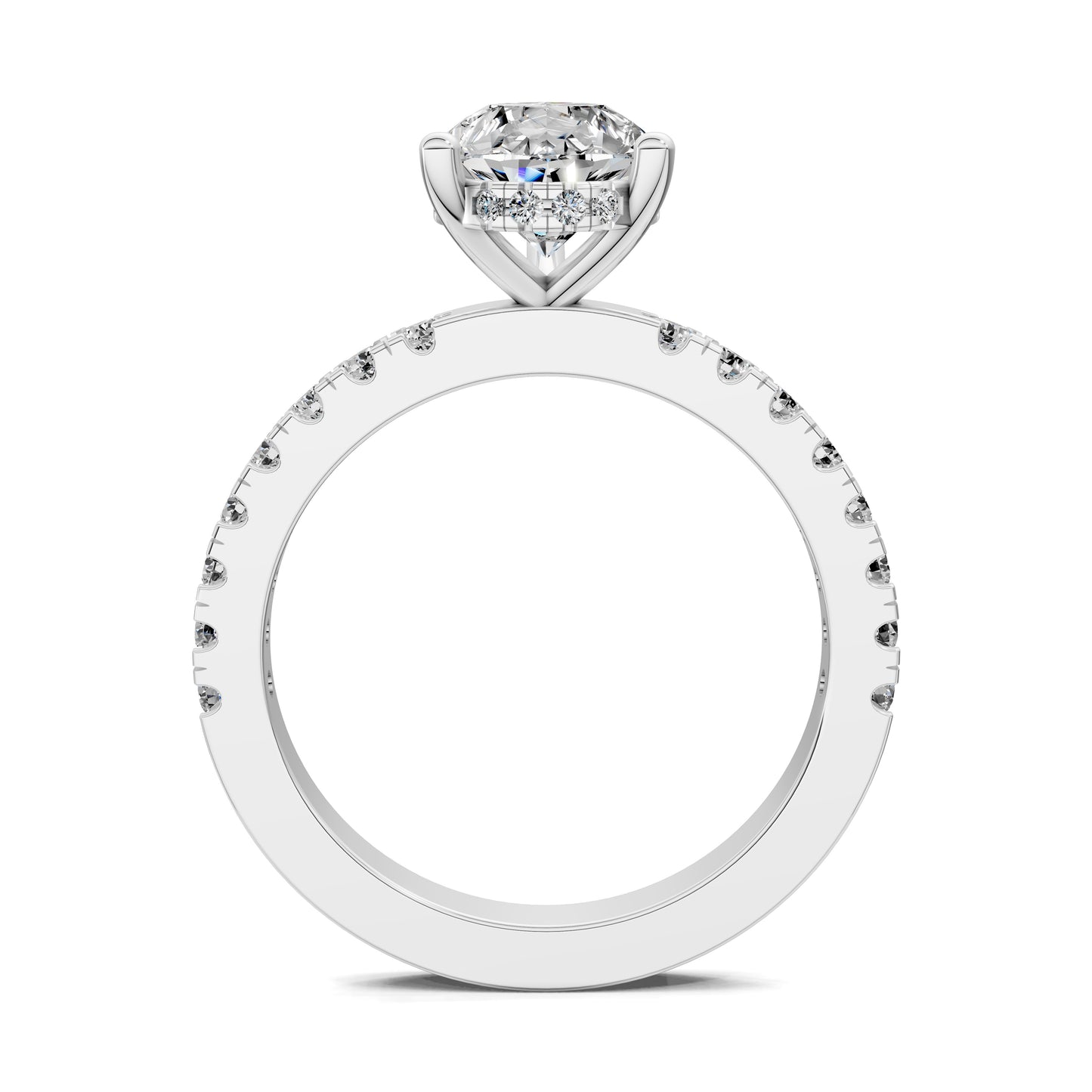 ELARA PEAR PAVÉ HALO RING