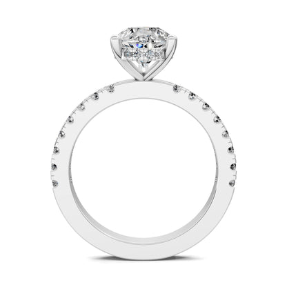 ELARA PEAR PAVÉ HALO RING