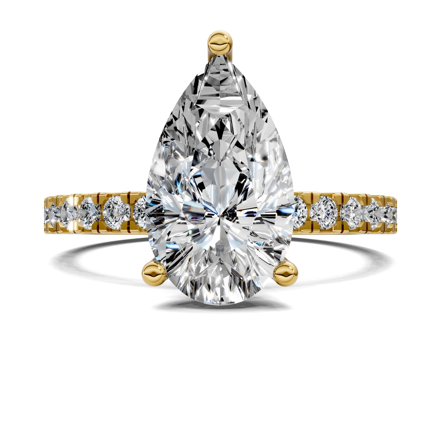 ELARA PEAR PAVÉ HALO RING