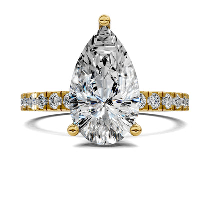 ELARA PEAR PAVÉ HALO RING