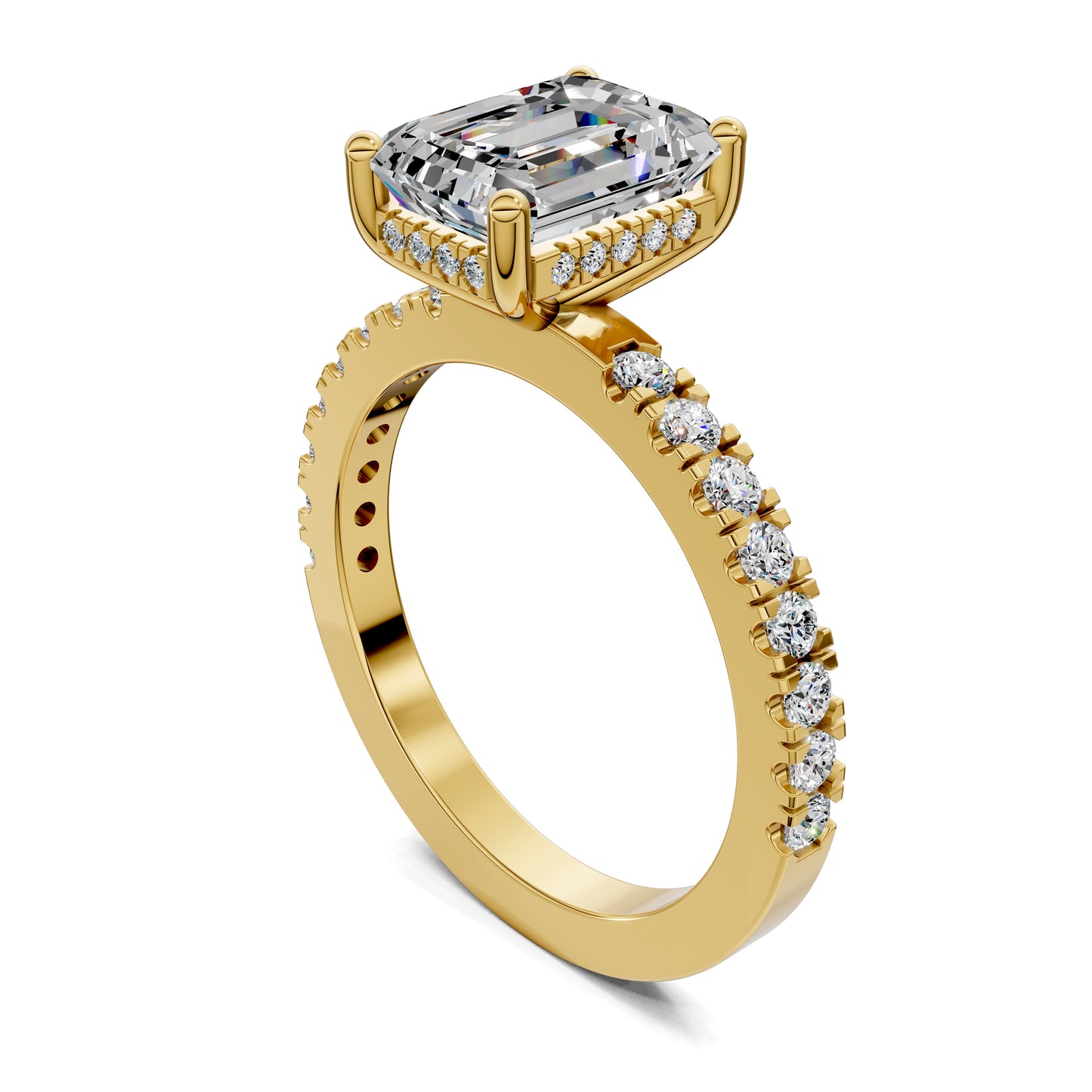 VALORA EMERALD PAVÉ HALO RING