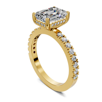 VALORA EMERALD PAVÉ HALO RING