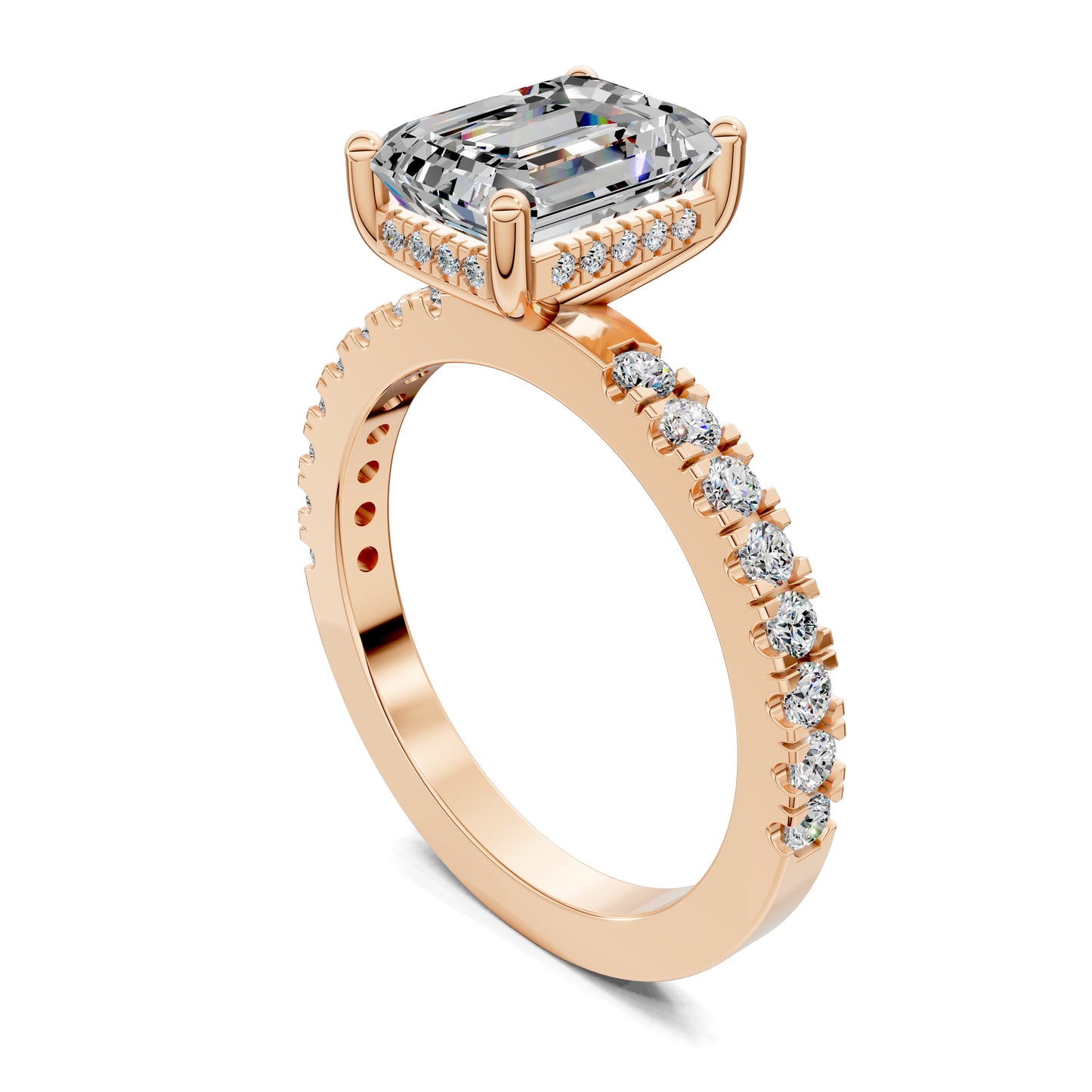 VALORA EMERALD PAVÉ HALO RING