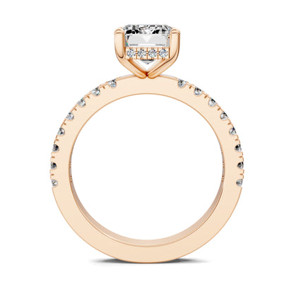 VALORA EMERALD PAVÉ HALO RING