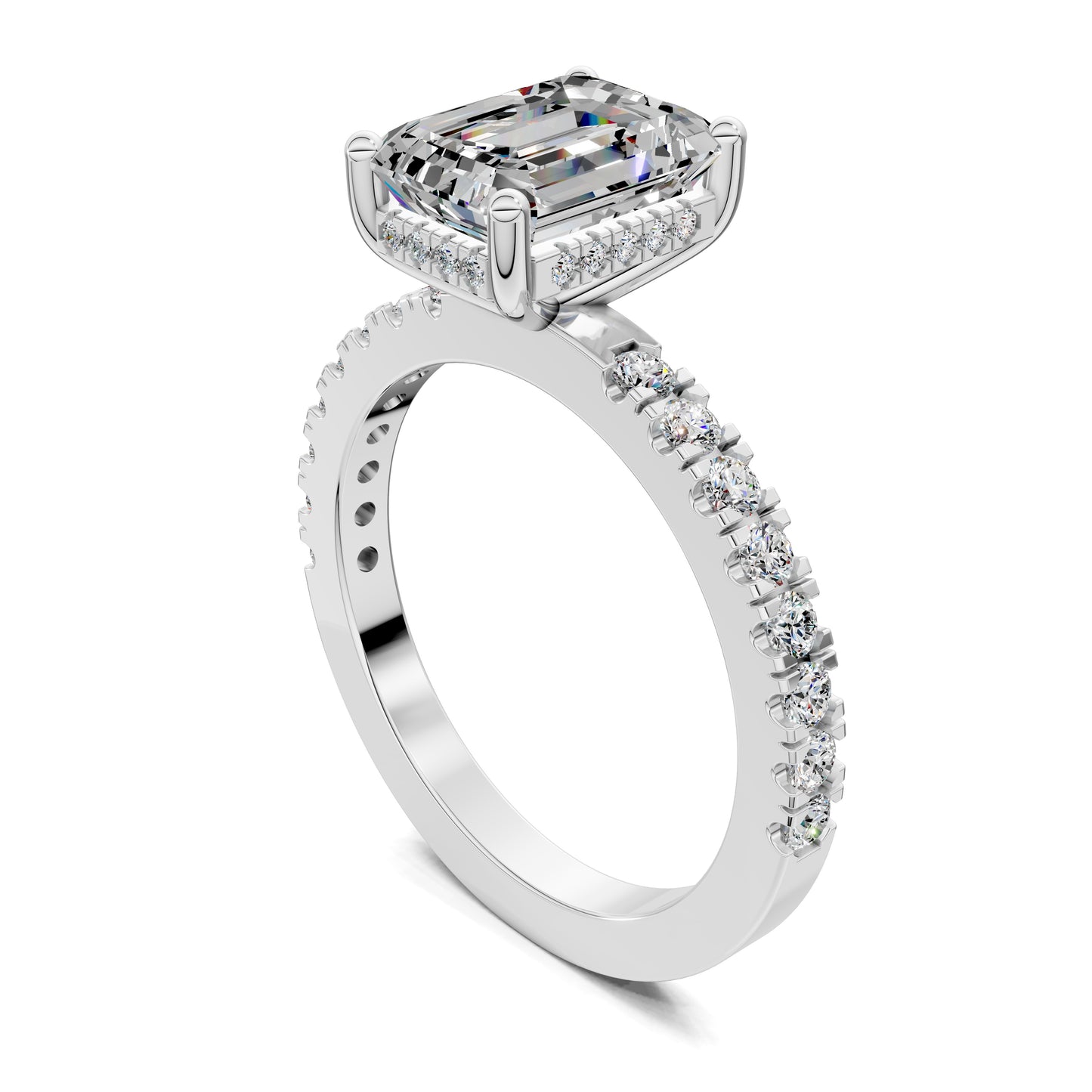 VALORA EMERALD PAVÉ HALO RING