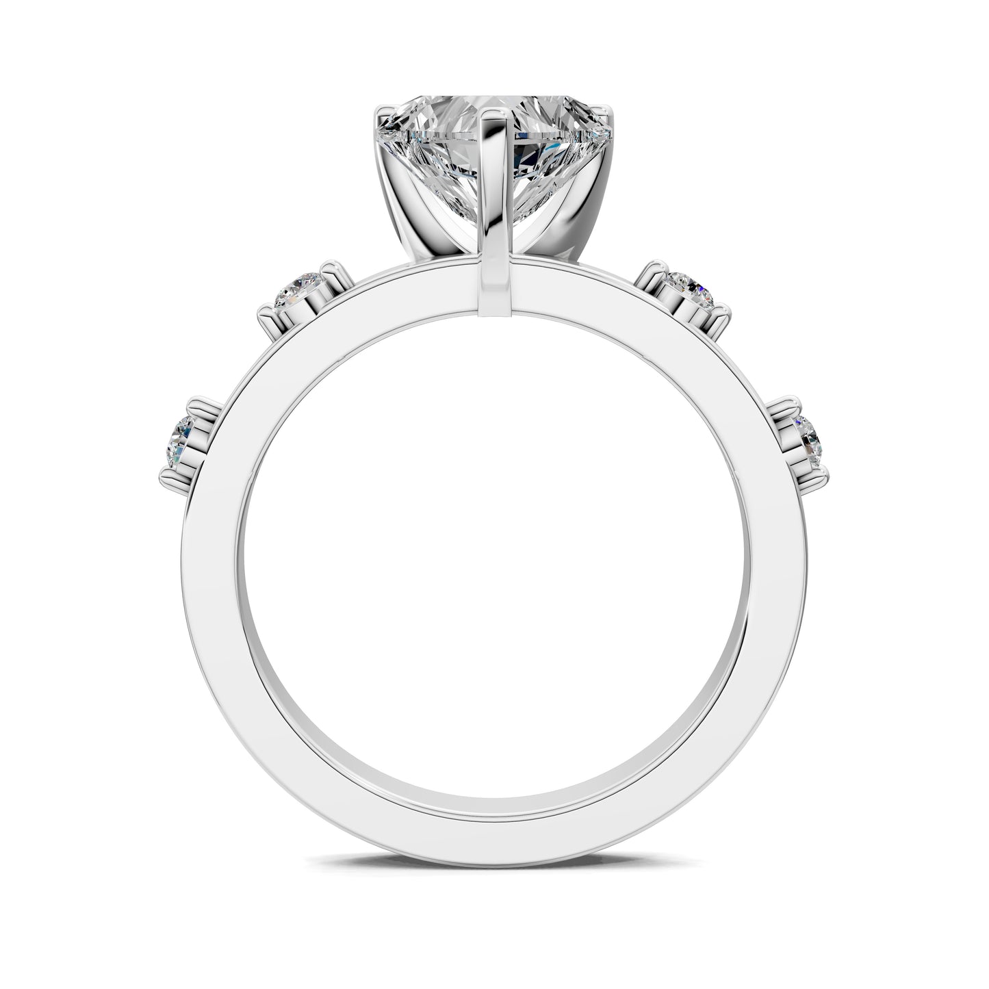 AMOUR HEART ACCENT DIAMOND RING