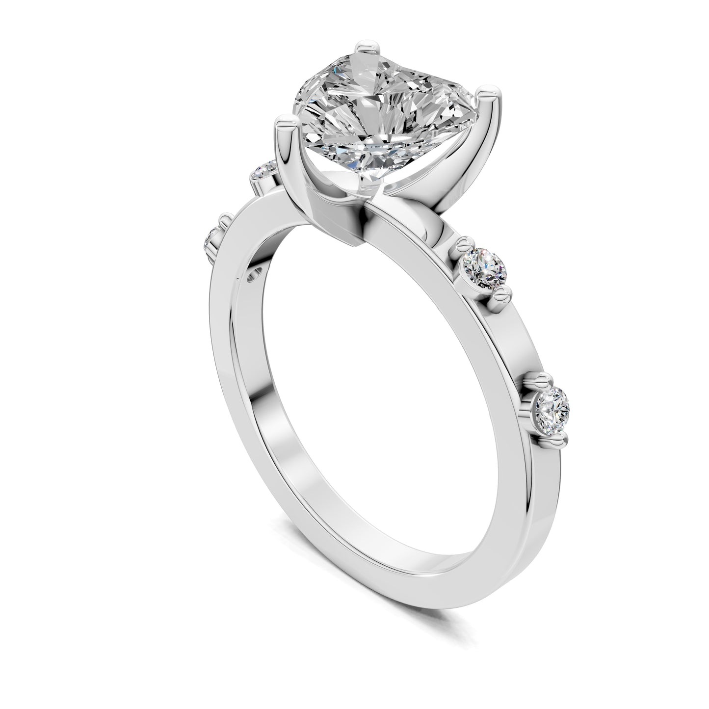AMOUR HEART ACCENT DIAMOND RING