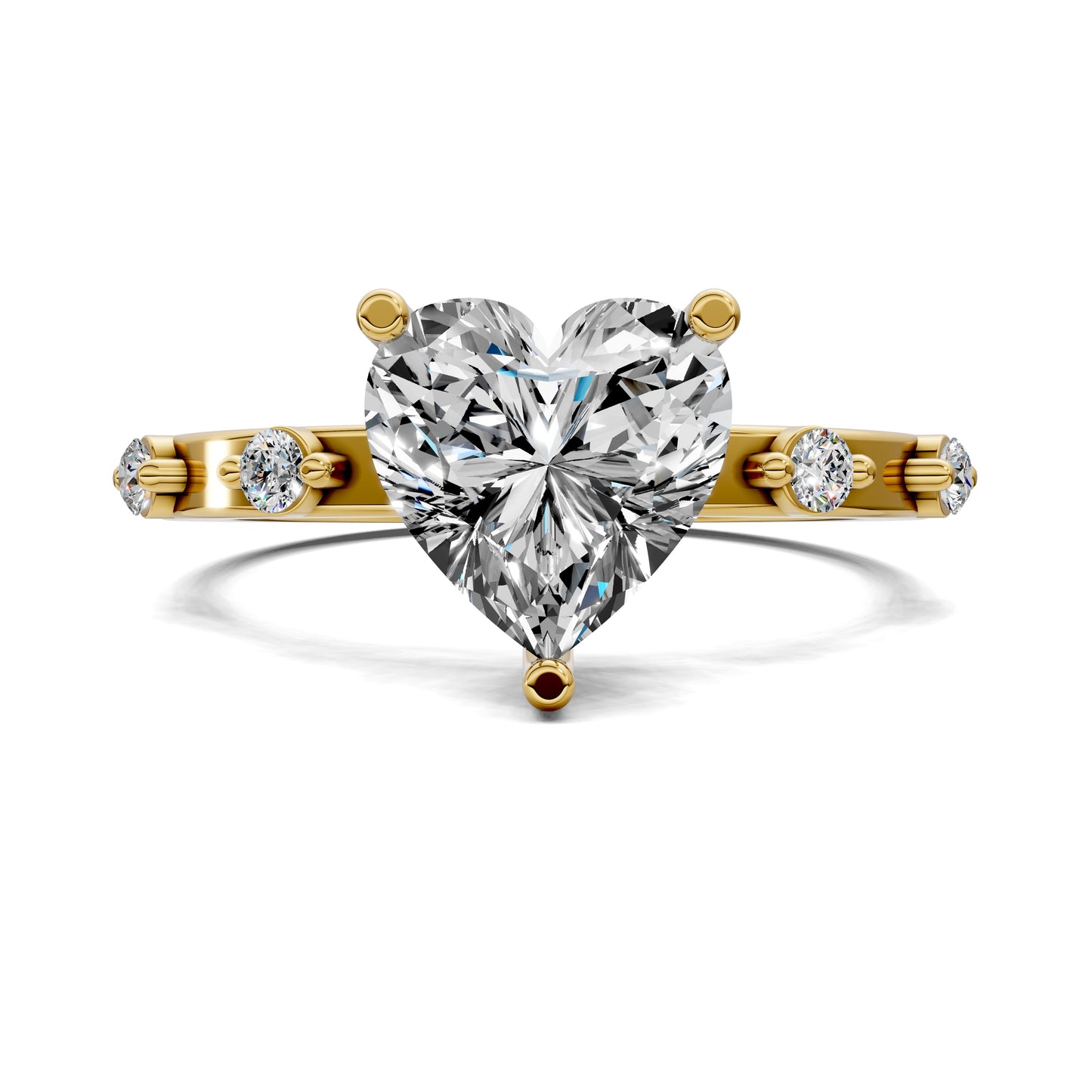 AMOUR HEART ACCENT DIAMOND RING