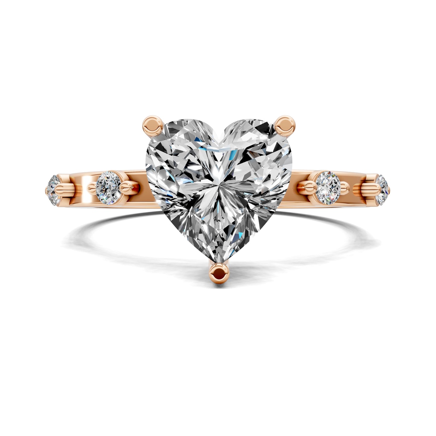 AMOUR HEART ACCENT DIAMOND RING