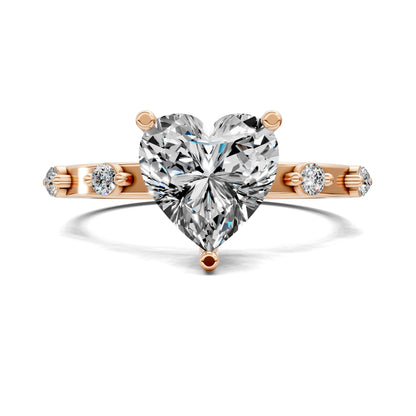 AMOUR HEART ACCENT DIAMOND RING