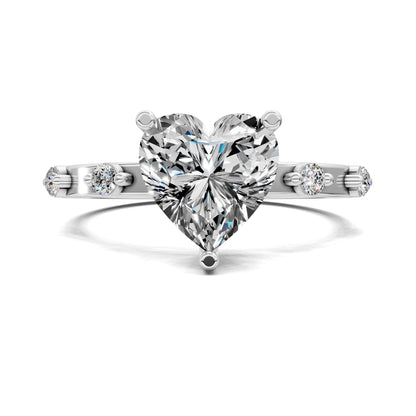 AMOUR HEART ACCENT DIAMOND RING