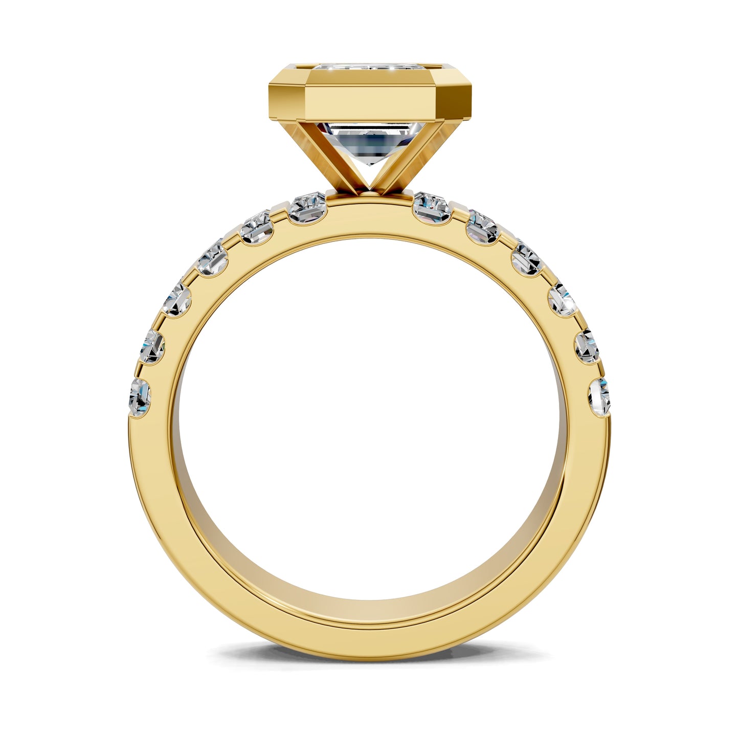 VALORA EMERALD BEZEL BAGUETTE RING