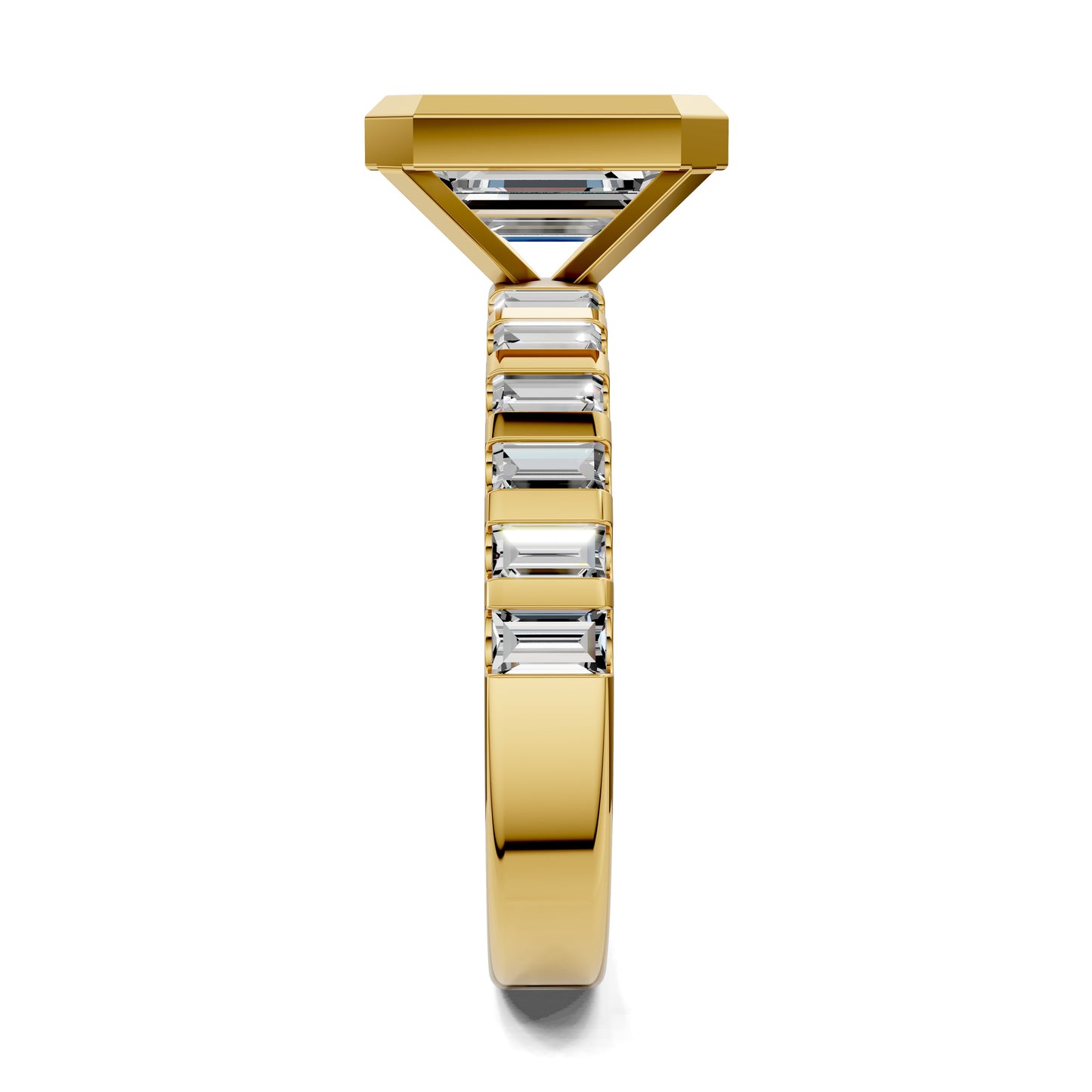 VALORA EMERALD BEZEL BAGUETTE RING