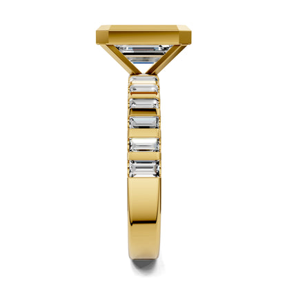 VALORA EMERALD BEZEL BAGUETTE RING