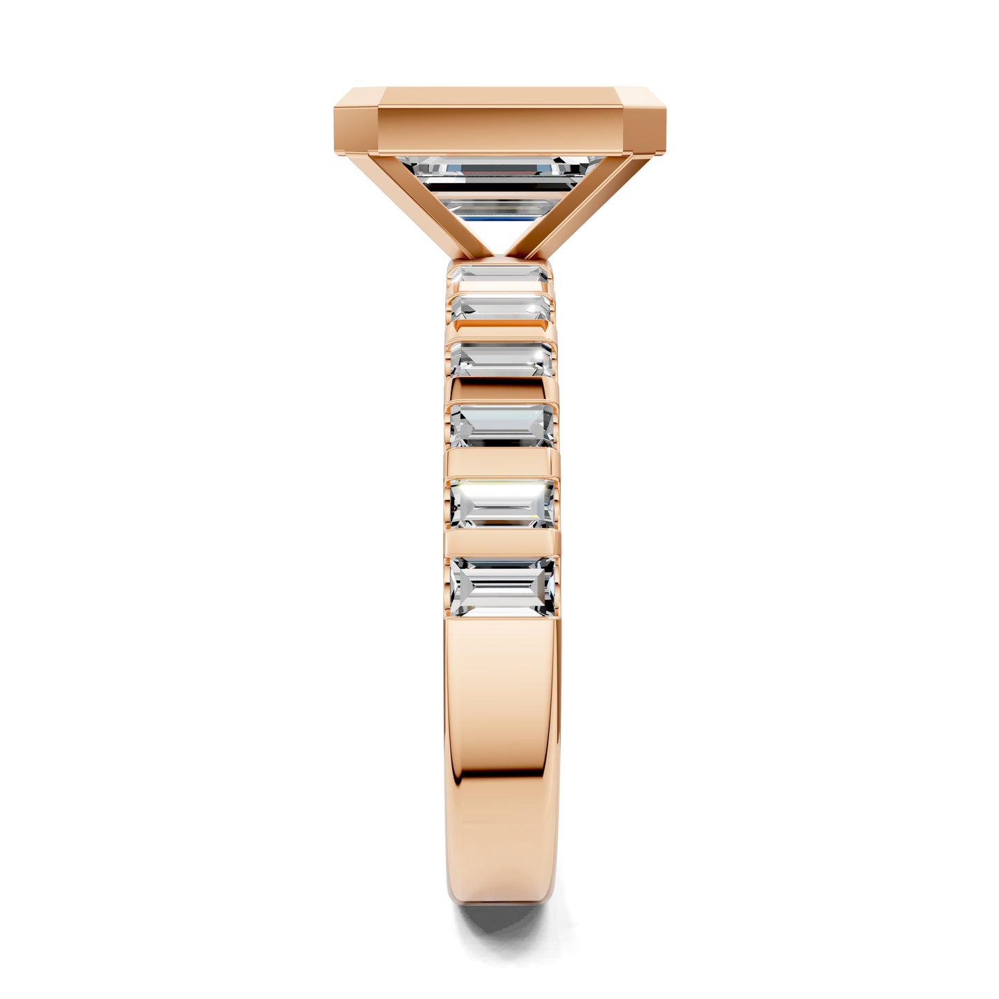 VALORA EMERALD BEZEL BAGUETTE RING