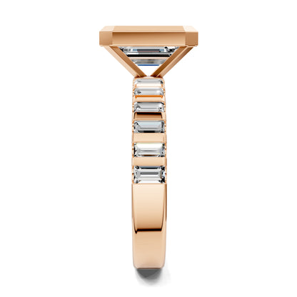 VALORA EMERALD BEZEL BAGUETTE RING