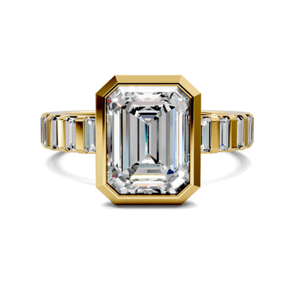 VALORA EMERALD BEZEL BAGUETTE RING