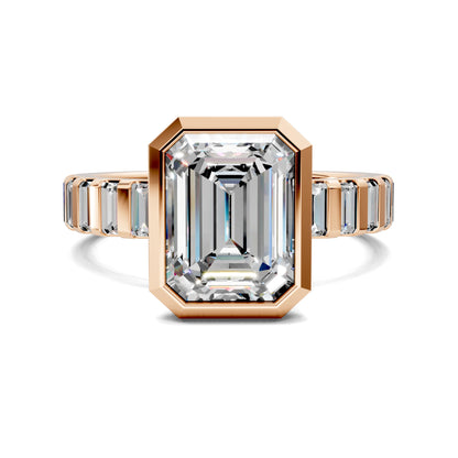 VALORA EMERALD BEZEL BAGUETTE RING