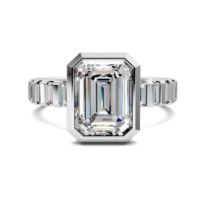 VALORA EMERALD BEZEL BAGUETTE RING