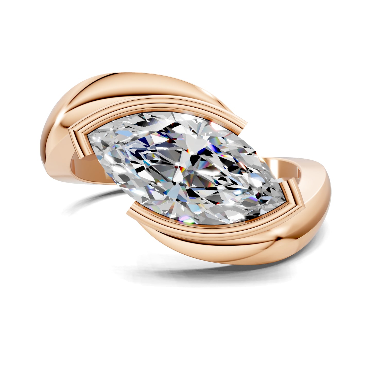 SOLARA MARQUISE BEZEL BYPASS RING