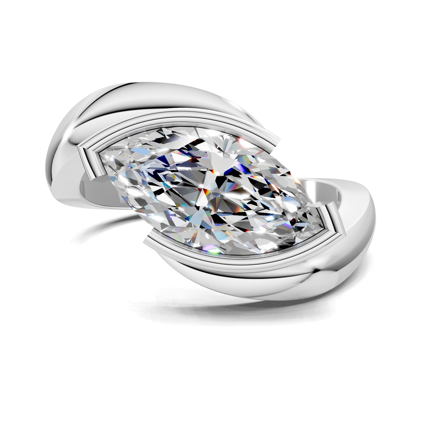 SOLARA MARQUISE BEZEL BYPASS RING