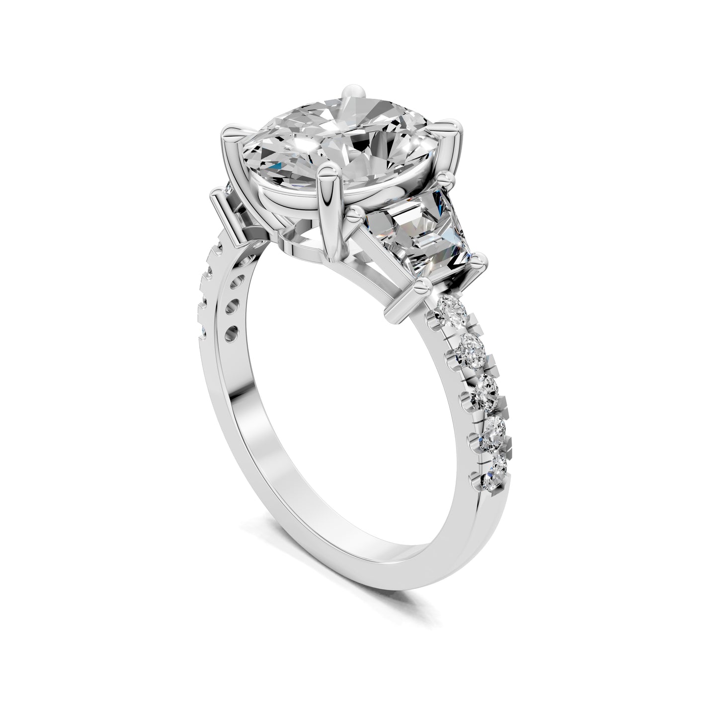 AUREA ROUND TRAPEZOID PAVÉ RING