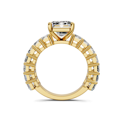 VALORA EMERALD CUT SIDE-STONE RING