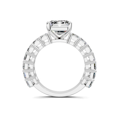 VALORA EMERALD CUT SIDE-STONE RING