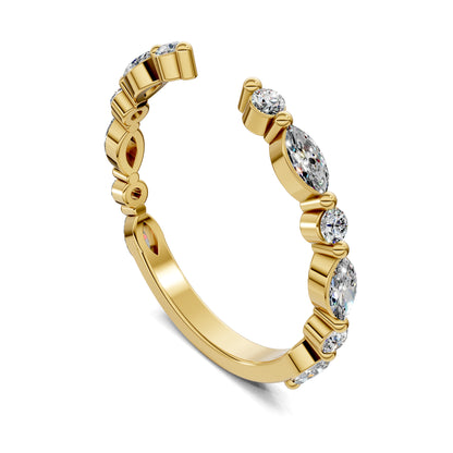 INEZ ROUND AND MARQUISE OPEN DIAMOND RING