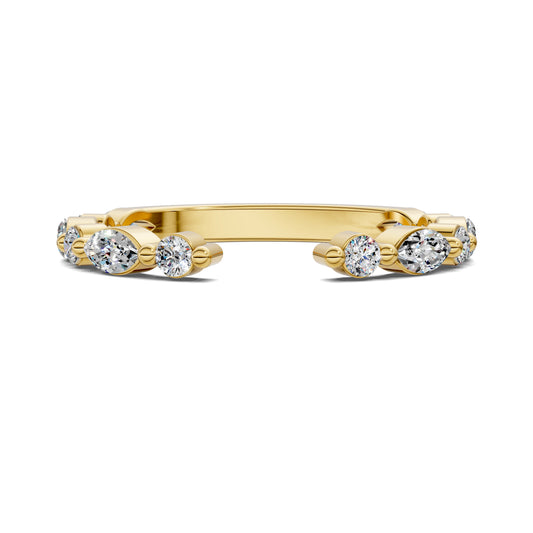 INEZ ROUND AND MARQUISE OPEN DIAMOND RING