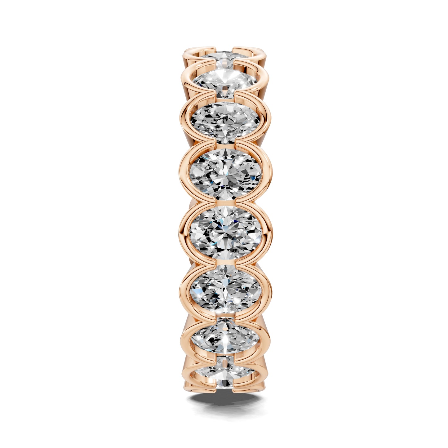 LILY OVAL SEMI-BEZEL ETERNITY BAND