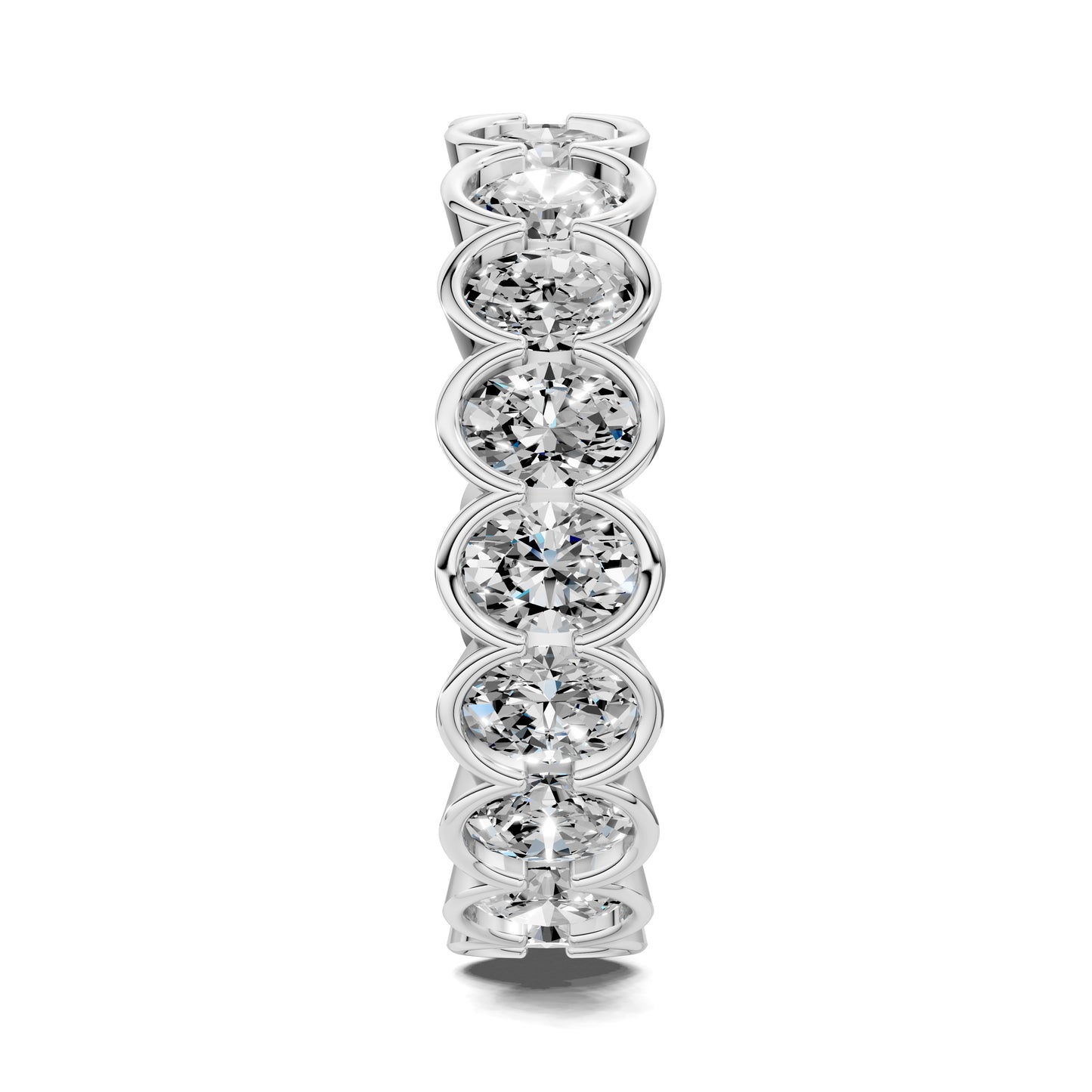 LILY OVAL SEMI-BEZEL ETERNITY BAND