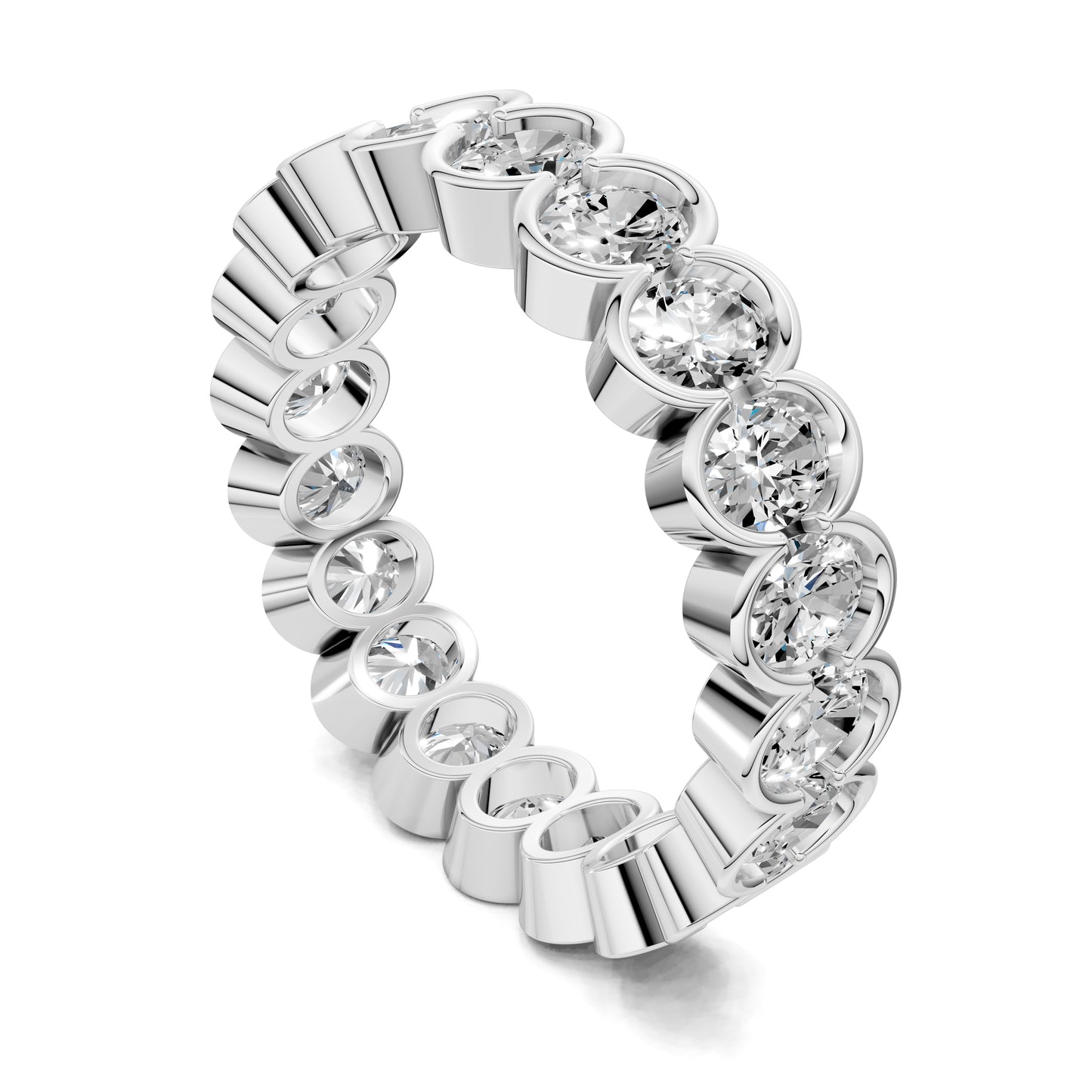 LILY OVAL SEMI-BEZEL ETERNITY BAND
