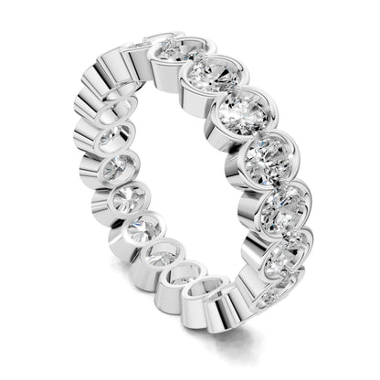 LILY OVAL SEMI-BEZEL ETERNITY BAND
