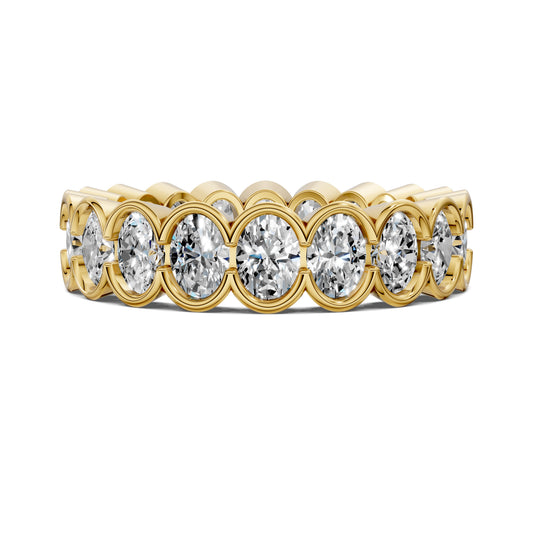 LILY OVAL SEMI-BEZEL ETERNITY BAND