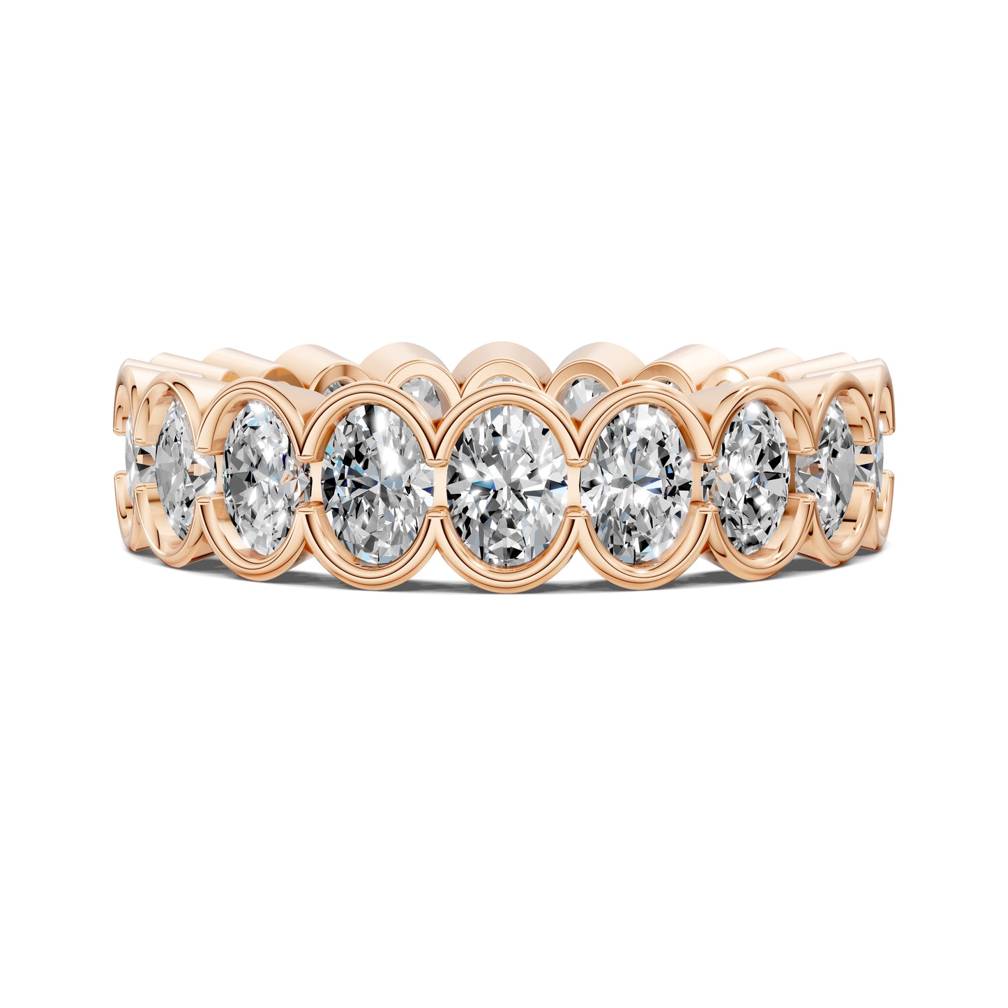 LILY OVAL SEMI-BEZEL ETERNITY BAND