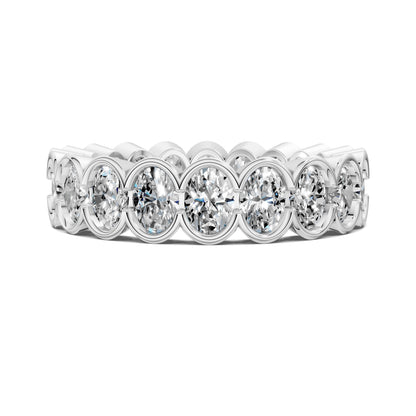 LILY OVAL SEMI-BEZEL ETERNITY BAND