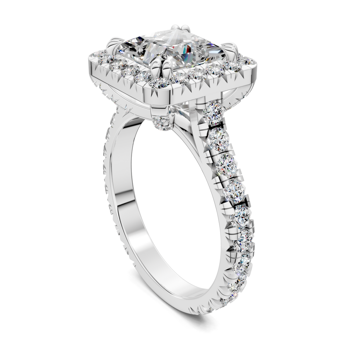 Elizabeth Double-Prong Halo Engagement Ring