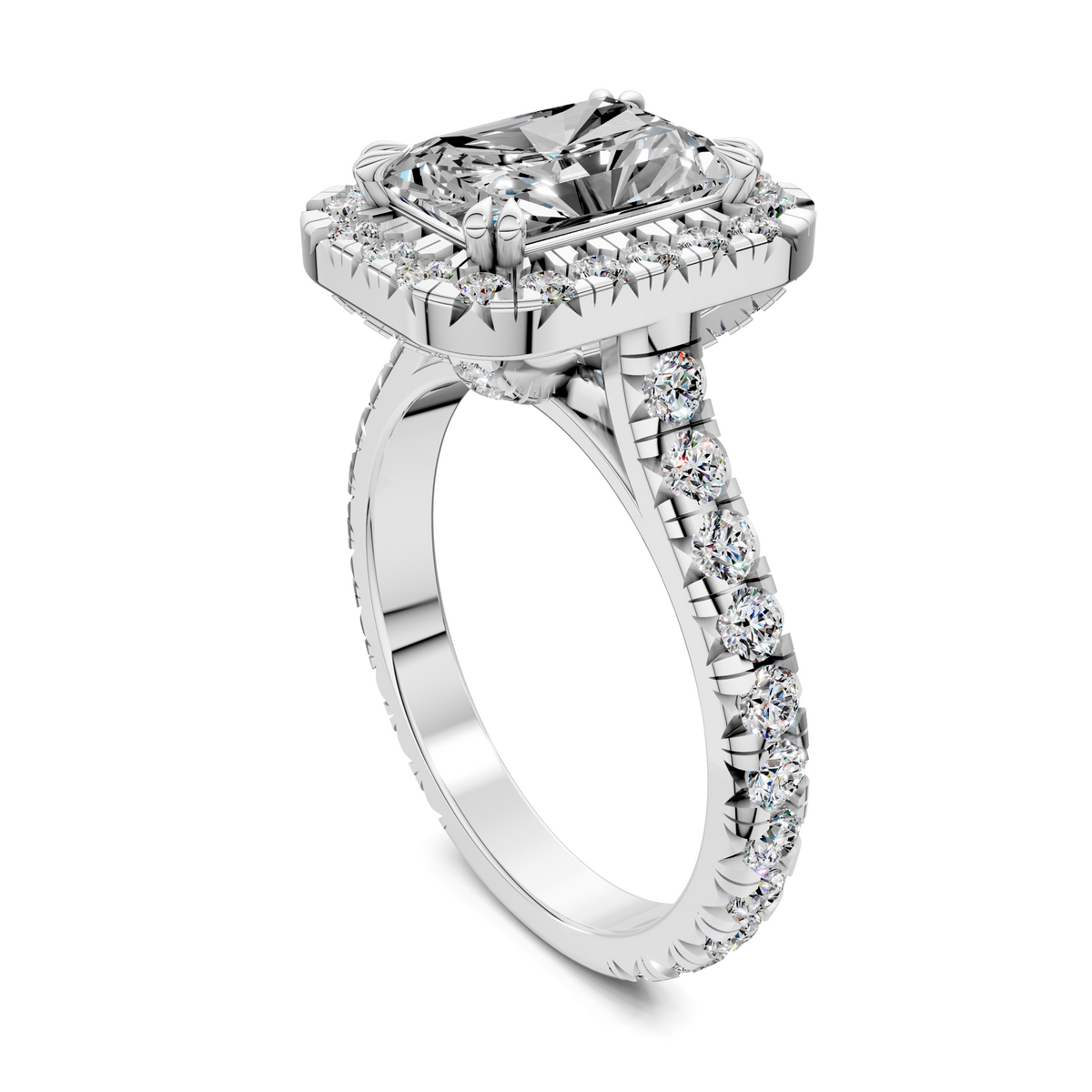 Elizabeth Double-Prong Halo Engagement Ring