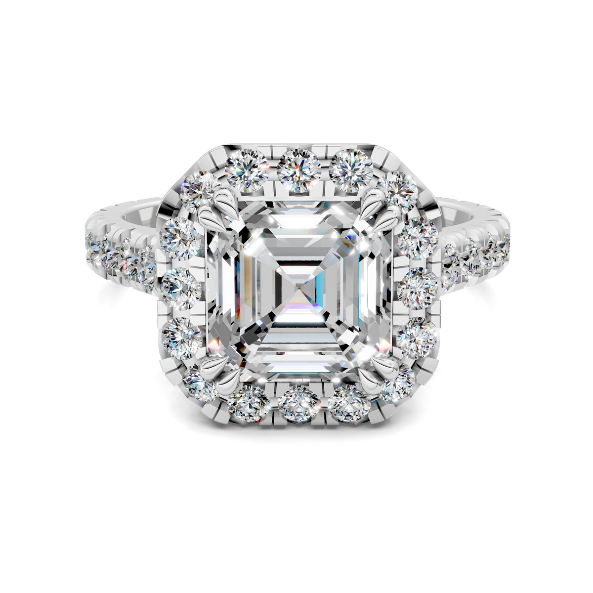 Elizabeth Double-Prong Halo Engagement Ring