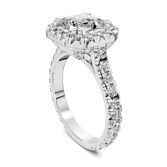 Elizabeth Double-Prong Halo Engagement Ring