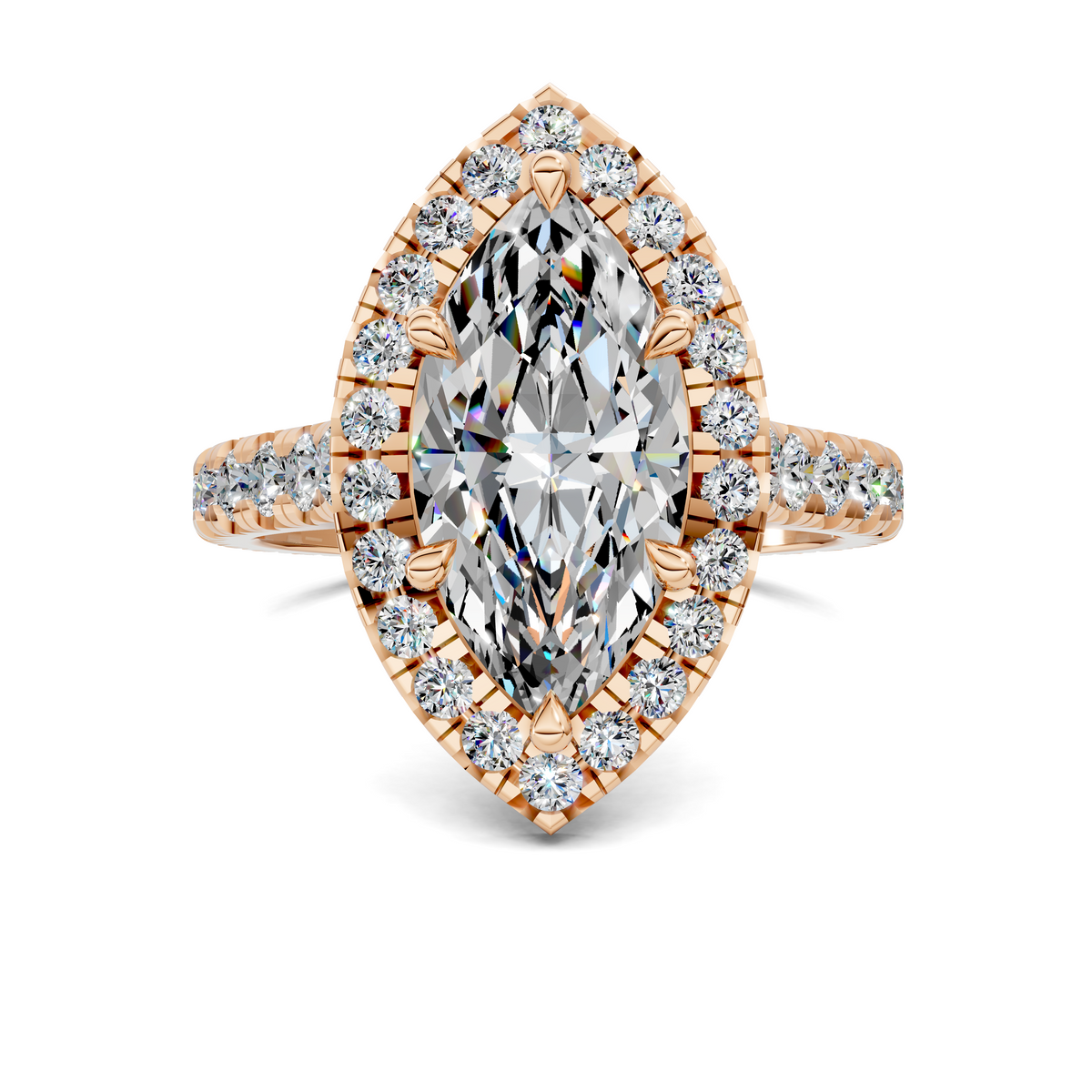 Elizabeth Double-Prong Halo Engagement Ring