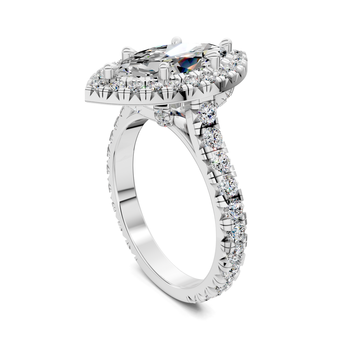 Elizabeth Double-Prong Halo Engagement Ring
